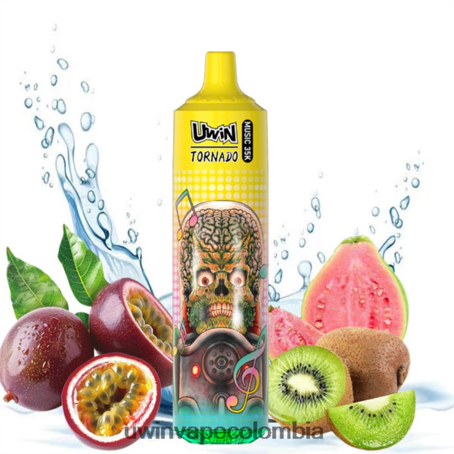 Uwin Vape Recargable kiwi maracuyá guayaba | UWIN CRYSTAL vaporizador desechable 35k 24R0R423