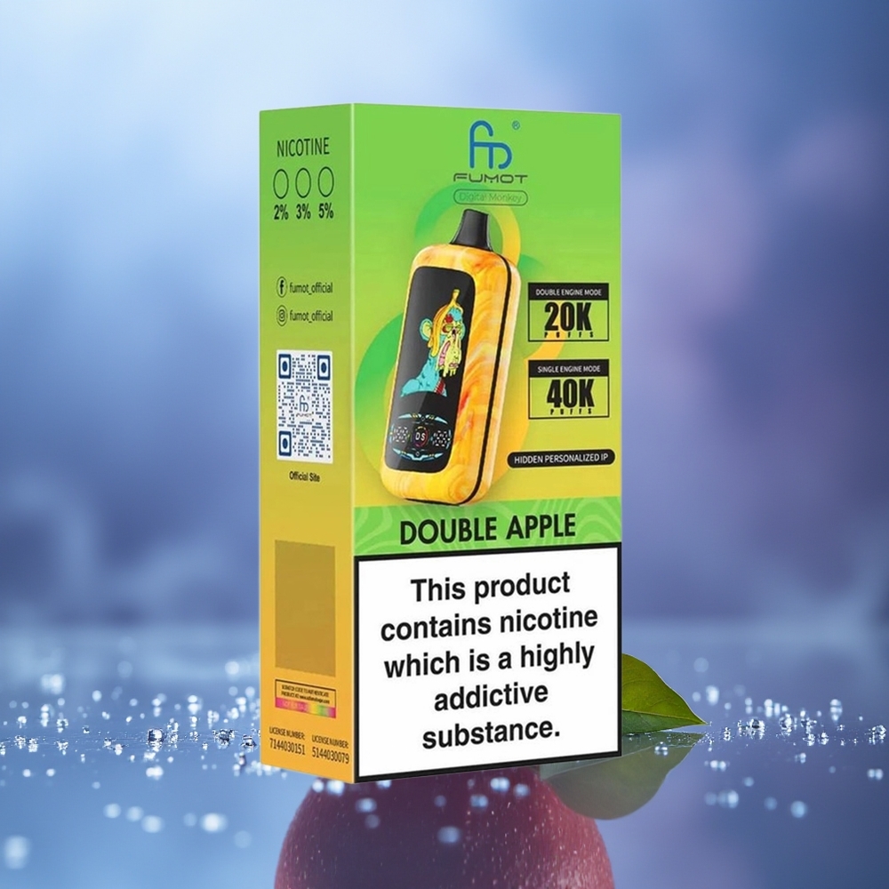 Fumot Digital Monkey 20000/40000 Puffs Doble Manzana Dual Mesh Coil 850 MAH