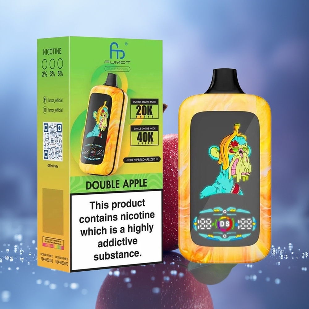 Fumot Digital Monkey 20000/40000 Puffs Doble Manzana Dual Mesh Coil 850 MAH