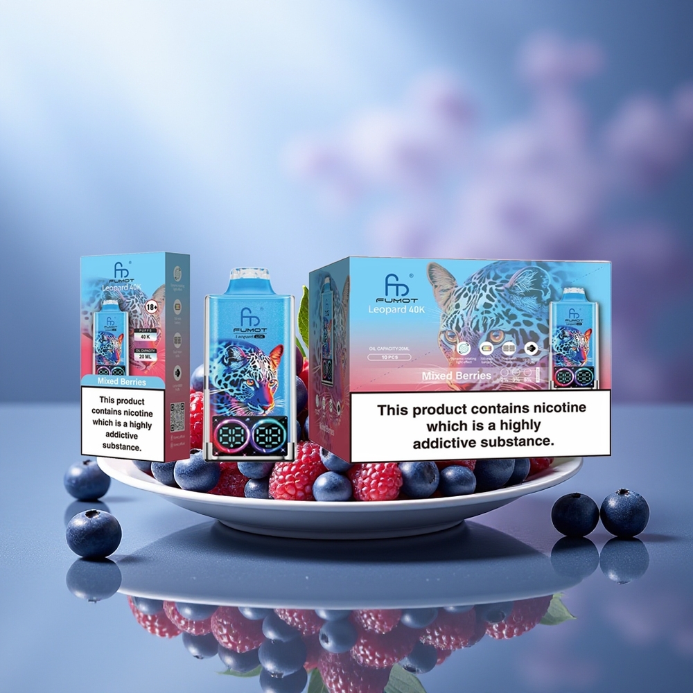 Fumot Leopard 40000 Puffs Bayas Mixtas 0% Nic Dual Mesh Digital Tube
