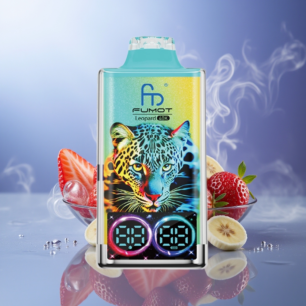 Fumot Leopard 40000 Puffs Fresa Plátano 5% Nicotina Dual Mesh Tipo-C