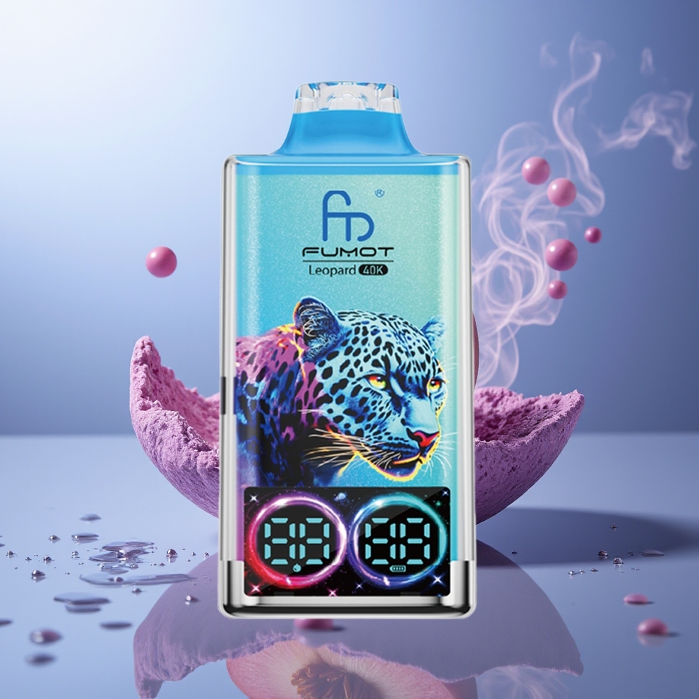 Fumot Leopard 40K Puffs Melocotón Baya Dual Mesh 5% Tipo-C