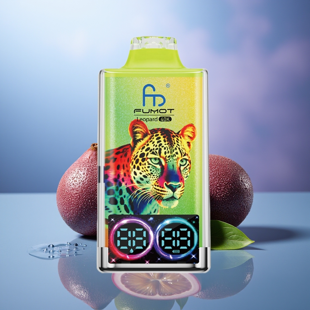 Fumot Leopard 40K Puffs Vape Desechable Kiwi Maracuyá Guayaba 5% Nicotine 700mAh Dual Mesh