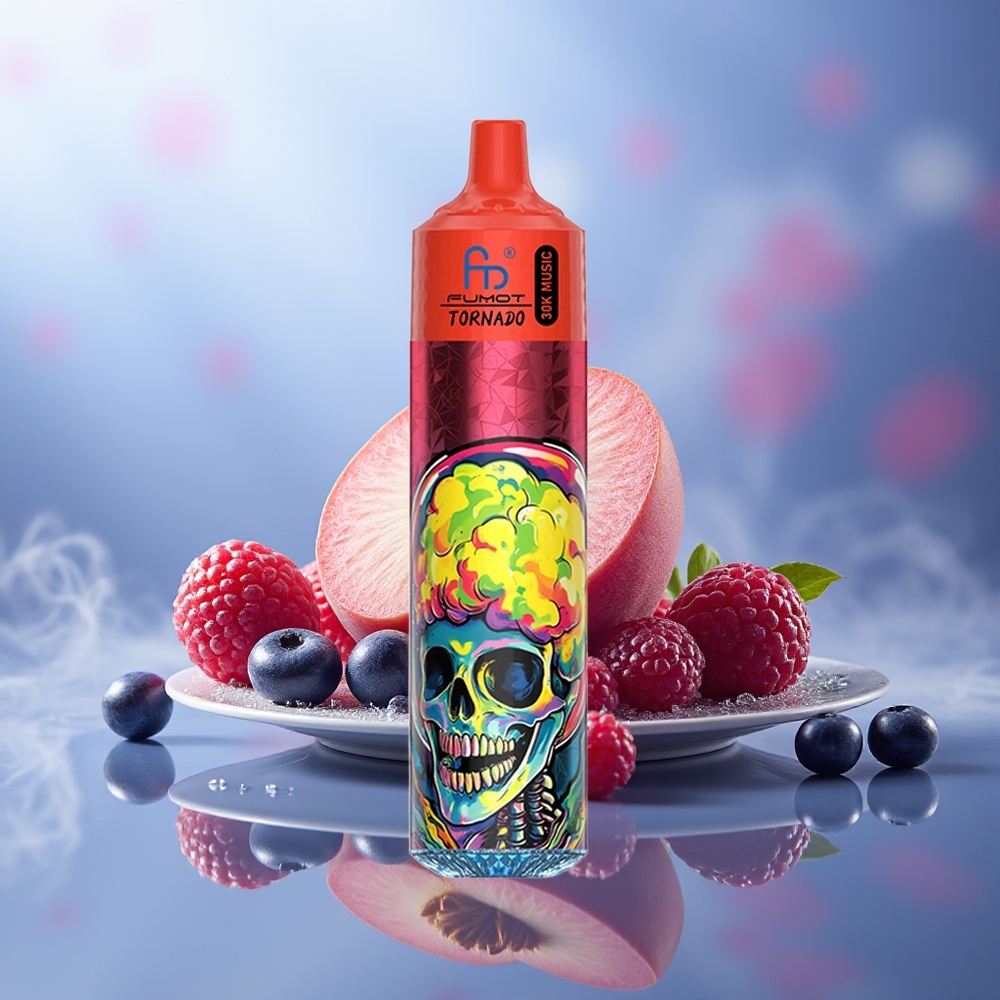 Fumot Randm Tornado 30000 Bocanadas Durazno y Bayas 30mL 5% LED