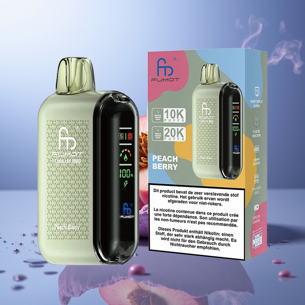 Fumot Tornado 20000 Bocados Melocotón Baya Dual Mesh Coil 20ml 850mAh