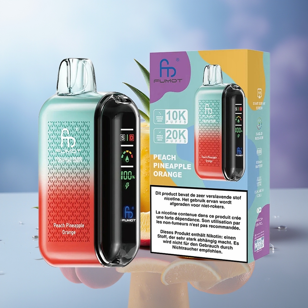 Fumot Tornado 20000 Bocados Melocotón Piña Naranja Dual Mesh Coil 20ml 850mAh