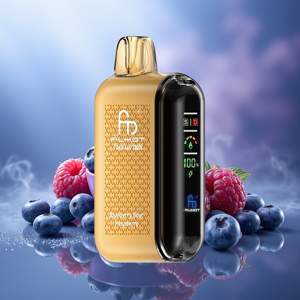 Fumot Tornado 20000 Puffs Arándano Agrio Frambuesa Dual Mesh Coil 20ml 850mAh