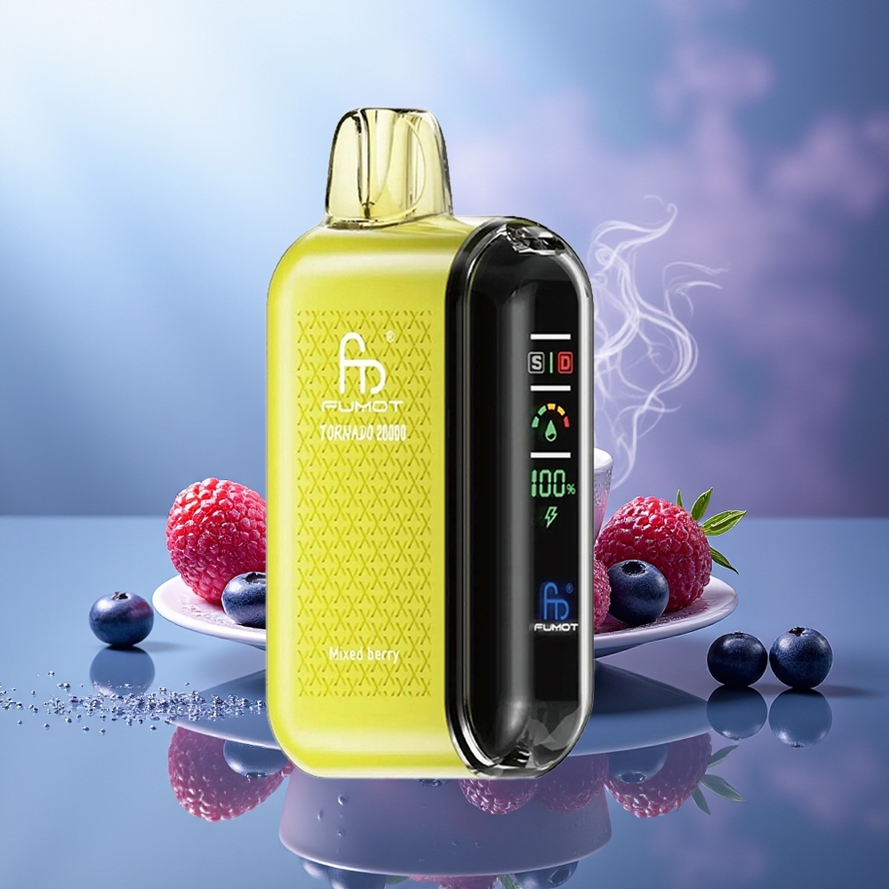 Fumot Tornado 20000 Puffs Bayas Mixtas Dual Mesh Coil 20ml Smart Display