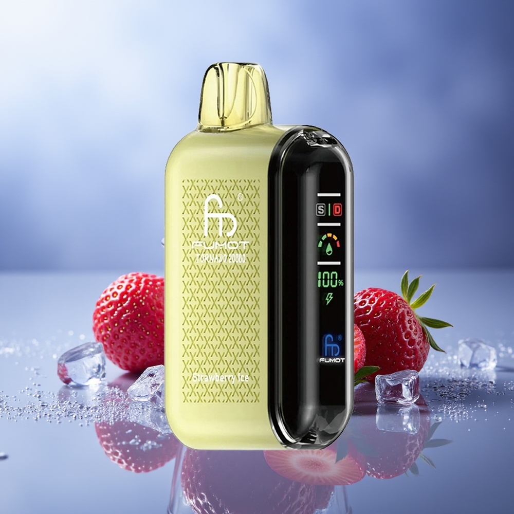 Fumot Tornado 20000 Puffs Fresa Hielo Dual Mesh Coil Pantalla Inteligente Control de Flujo de Aire
