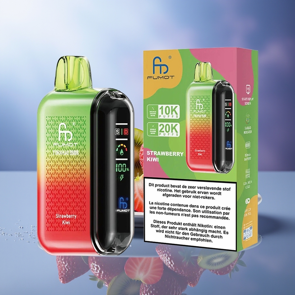 Fumot Tornado 20000 Puffs Fresa Kiwi Dual Mesh Coil 20ml 850mAh