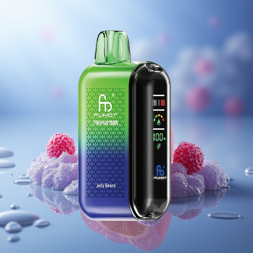 Fumot Tornado 20000 Puffs Jelly Beans Dual Malla 20ml Pantalla Inteligente