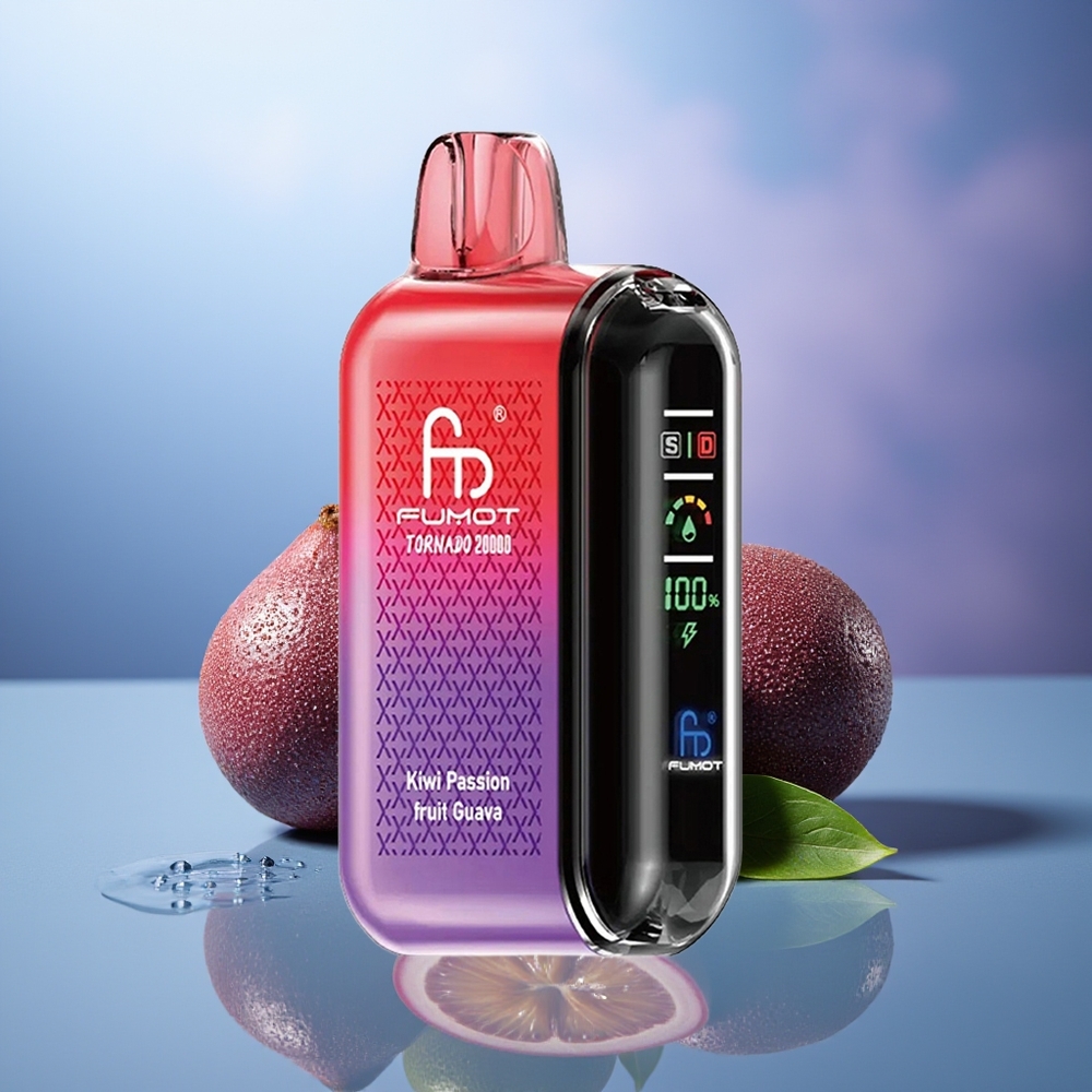 Fumot Tornado 20000 Puffs Kiwi Maracuyá Guayaba Dual Mesh Coil Smart Display Airflow Control