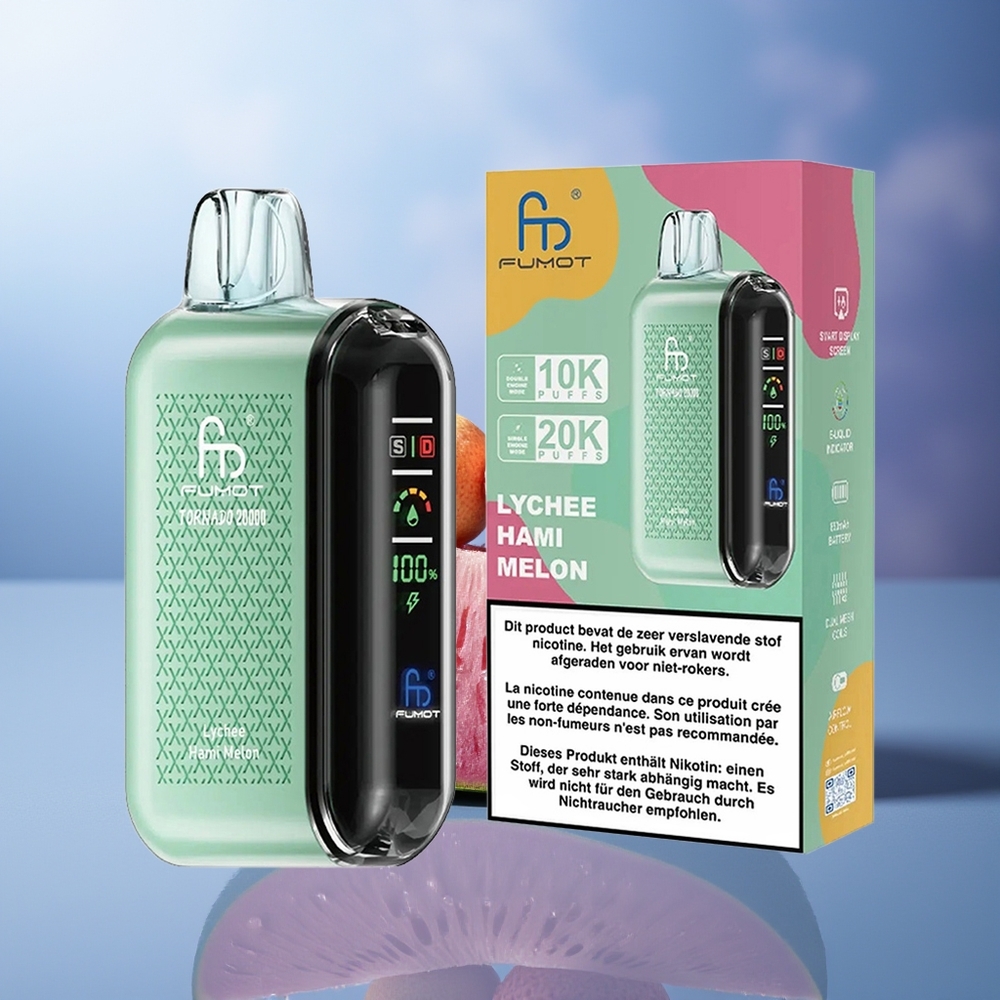 Fumot Tornado 20000 Puffs Lichi Melón Hami Dual Mesh Coil 20ml 850mAh