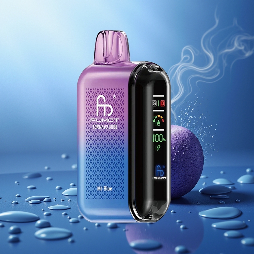 Fumot Tornado 20000 Puffs Mr Azul Dual Mesh Coil 20ml E-liquid 850mAh Batería Recargable