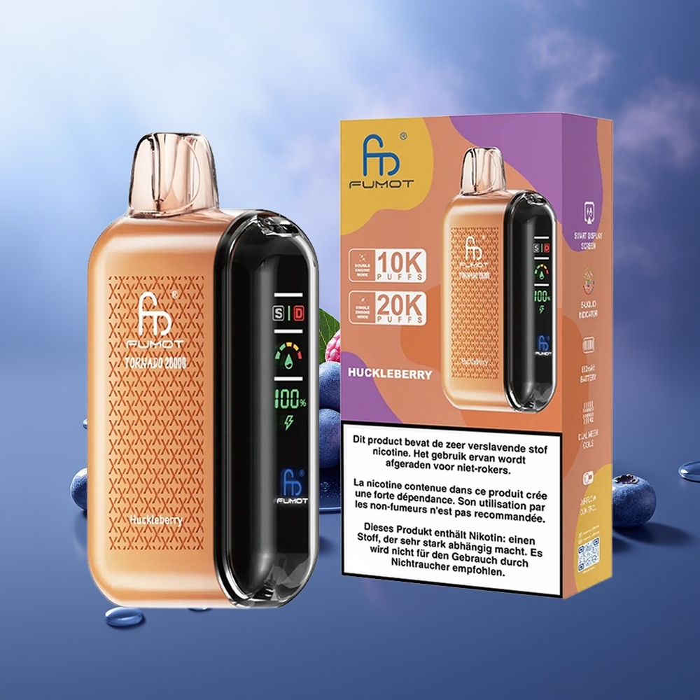 Fumot Tornado 20000 Puffs Zarzamora Dual Mesh Coil 20ml Smart Display