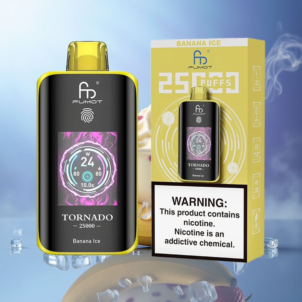 Fumot Tornado 25000 Puffs Banana Ice HD Screen 700mAh 20ml