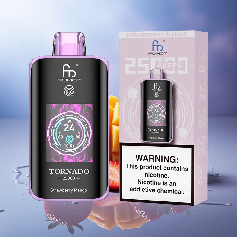 Fumot Tornado 25000 Puffs Fresa Mango HD Screen 700mAh Recargable 20ml
