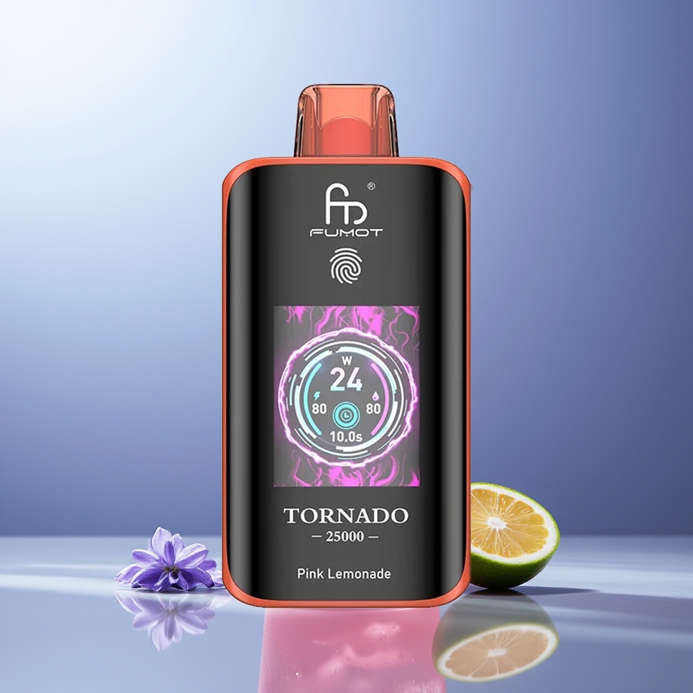 Fumot Tornado 25000 Puffs Limonada Rosa Pantalla HD Batería 700mAh Tipo-C