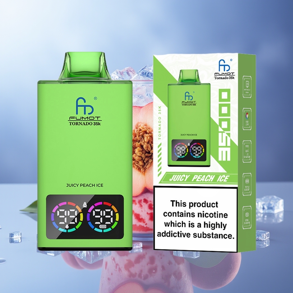 Fumot Tornado 35000 Doble Malla 15ml Melocotón Jugoso Hielo RGB