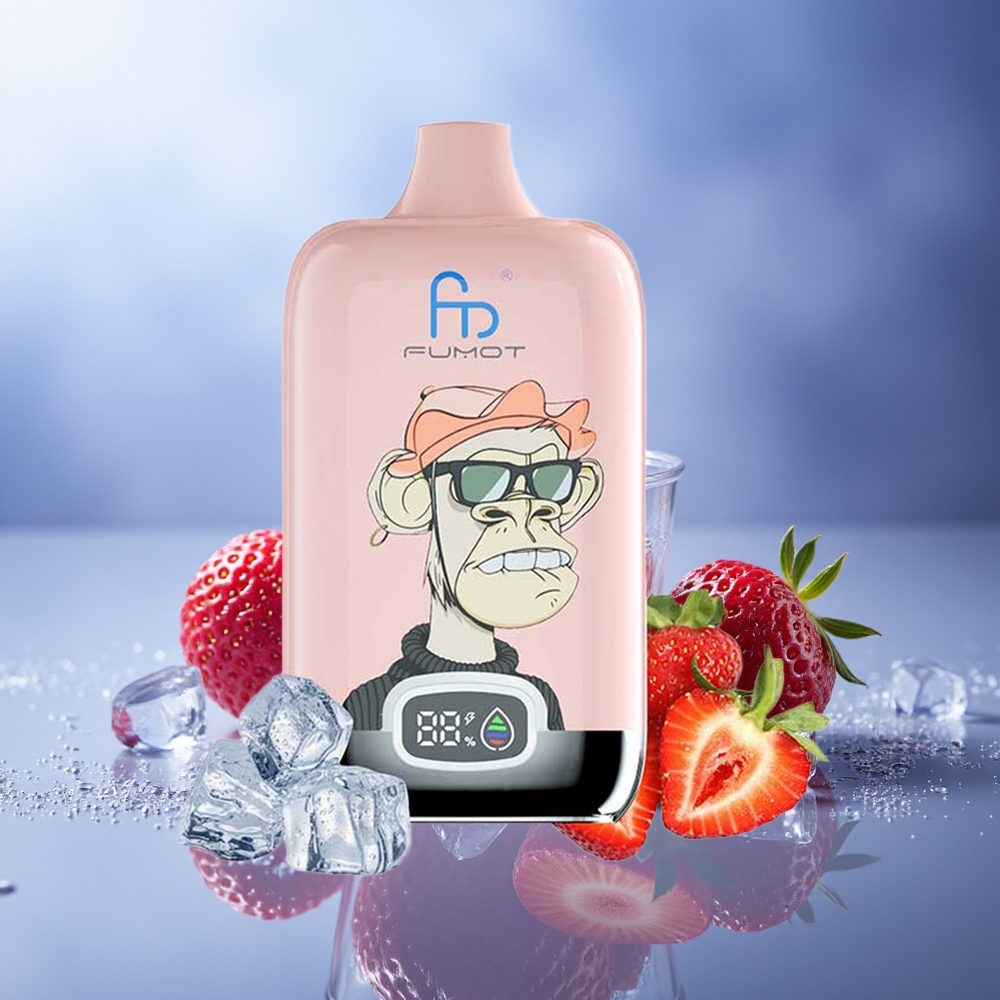 Fumot Tornado 12000 Puffs Fresa Hielo Digital Box Recargable Tipo-C 20ml