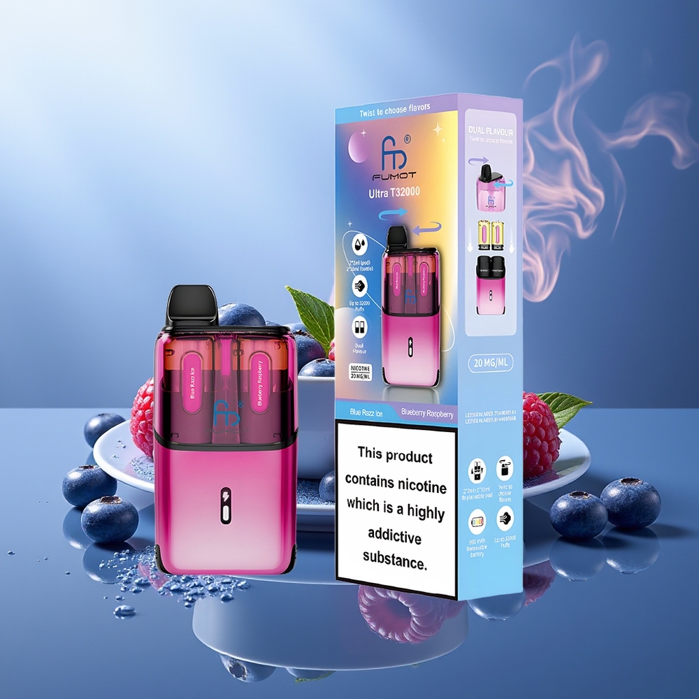 Fumot Ultra T32000 32000 chupadas Blue Razz Ice - Arándano Frambuesa 800mAh 24ml Mesh Coil