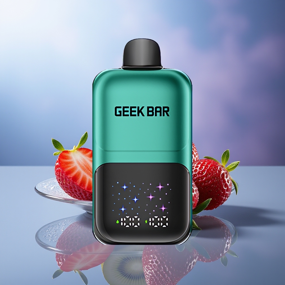 GEEK BAR 2GO 50000 Puffs Fresa & Kiwi Pantalla Grande, Sabores Ajustables, Batería Recargable
