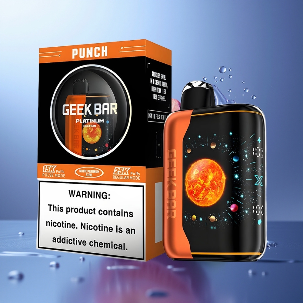 GEEK BAR Platinum Edition 25000 Puffs Punch Acero Platino Mate Dual Mesh