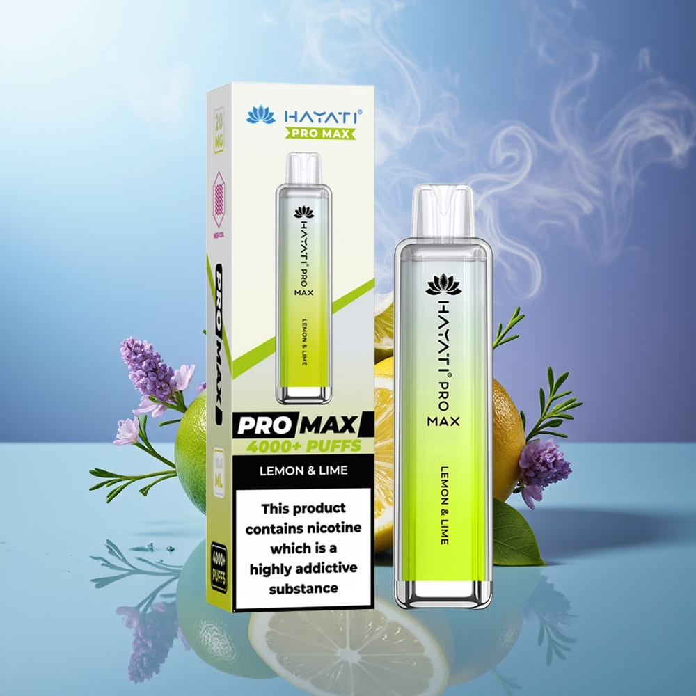 Hayati Pro Max 4000 Caladas Vape Desechable Limón y Lima 5% Nicotina 1400mAh Recargable
