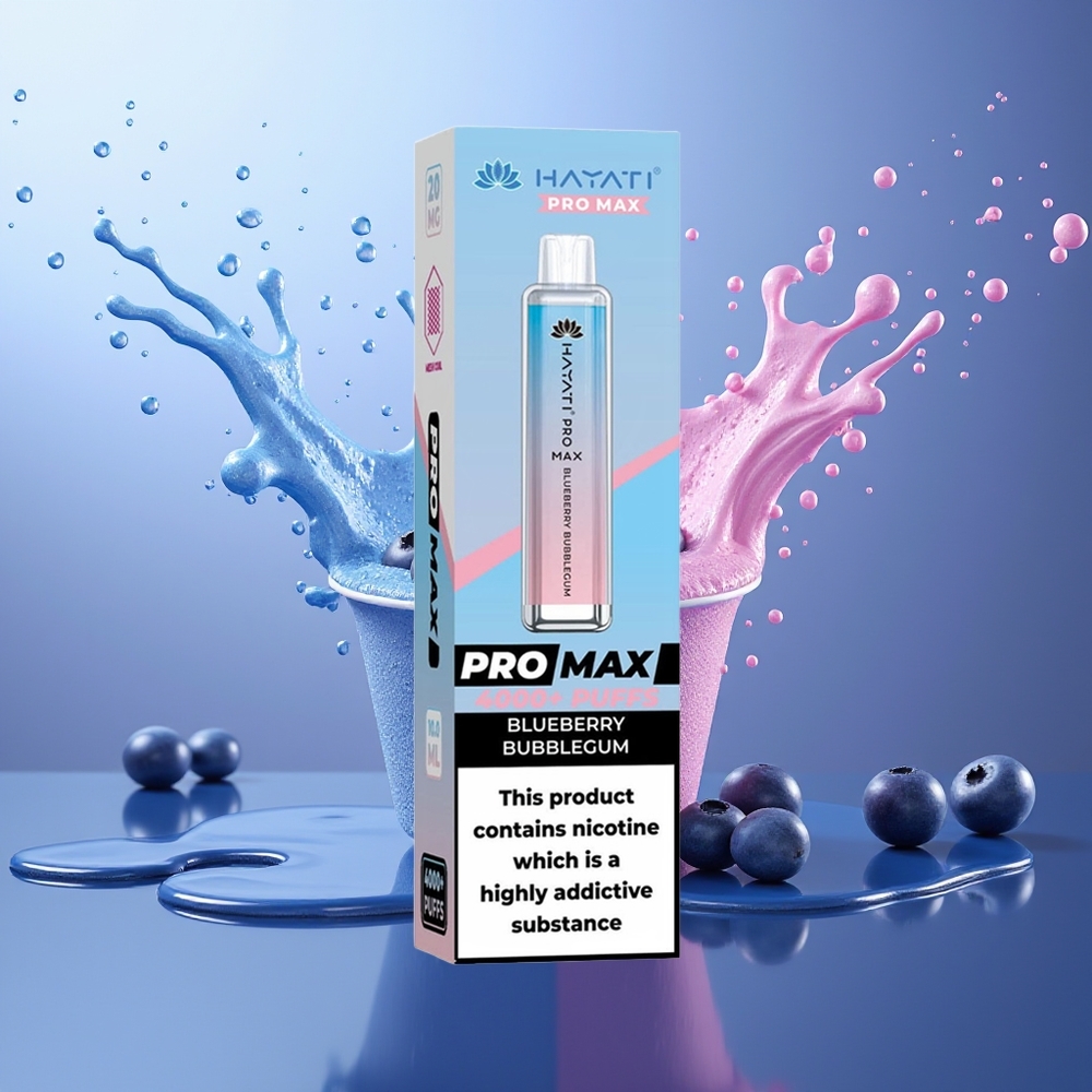 Hayati Pro Max 4000 Puffs Chicle de Arándano LED Recargable