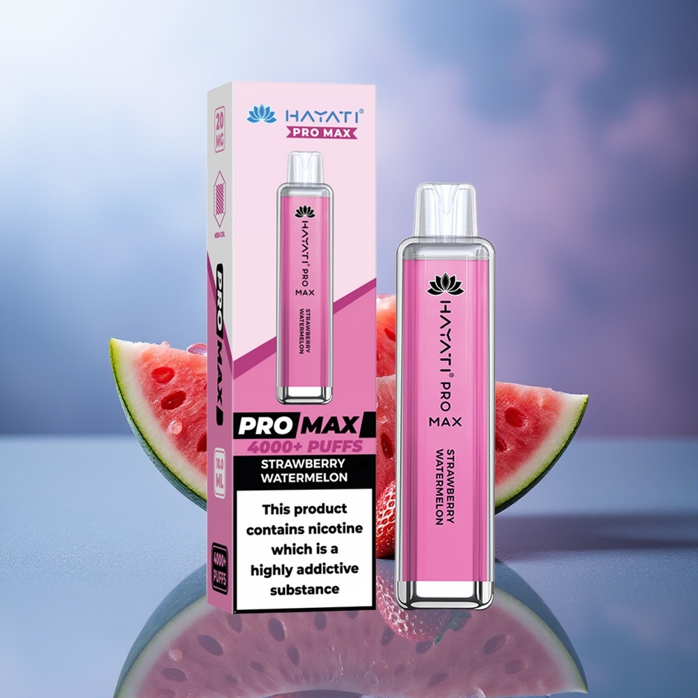 Hayati Pro Max 4000 Puffs Fresa Sandía Batería 1400mAh Doble Bobina 1.1 Ohm