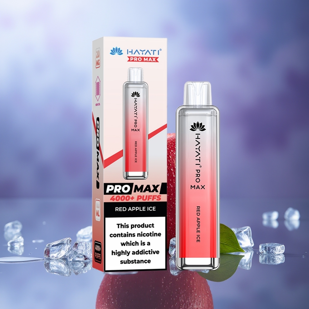 Hayati Pro Max 4000 Puffs Manzana Roja Hielo Dual Mesh LED Recargable