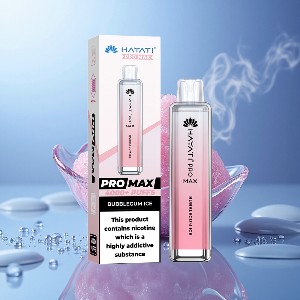 Hayati Pro Max 4000 Puffs Vape Chicle Hielo Batería Recargable LED 2ml