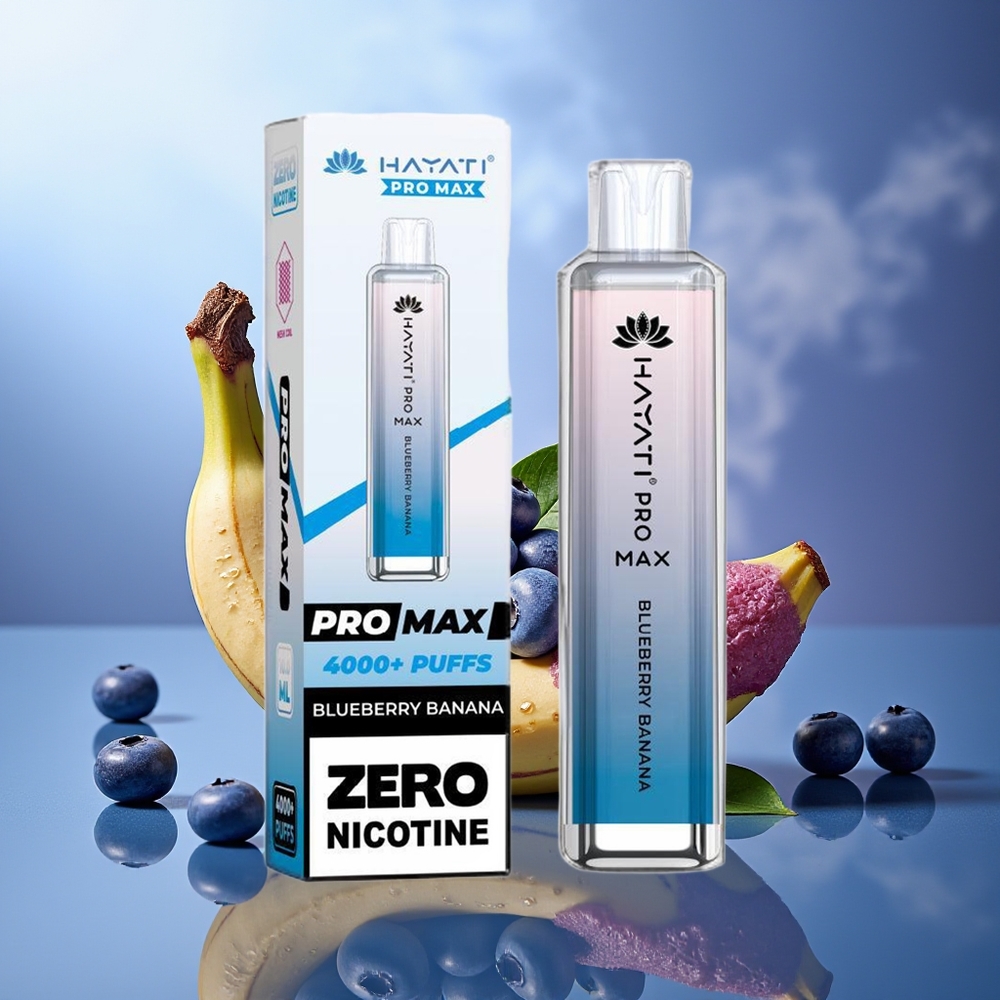 Hayati Pro Max 4000 Puffs Vape Desechable Arándano Plátano 2% Nicotina 1400mAh Recargable