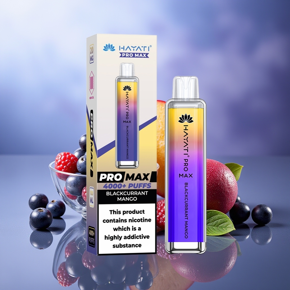Hayati Pro Max 4000 Puffs Vape Desechable Grosella Mango 5% Nicotine 1400mAh Recargable