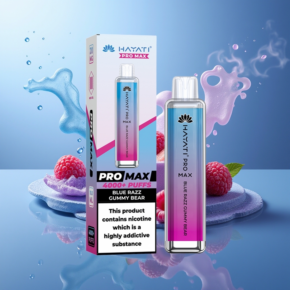 Hayati Pro Max 4000 Puffs Vape Desechable Osito de Goma Azul 2% Nicotina 1400mAh Recargable