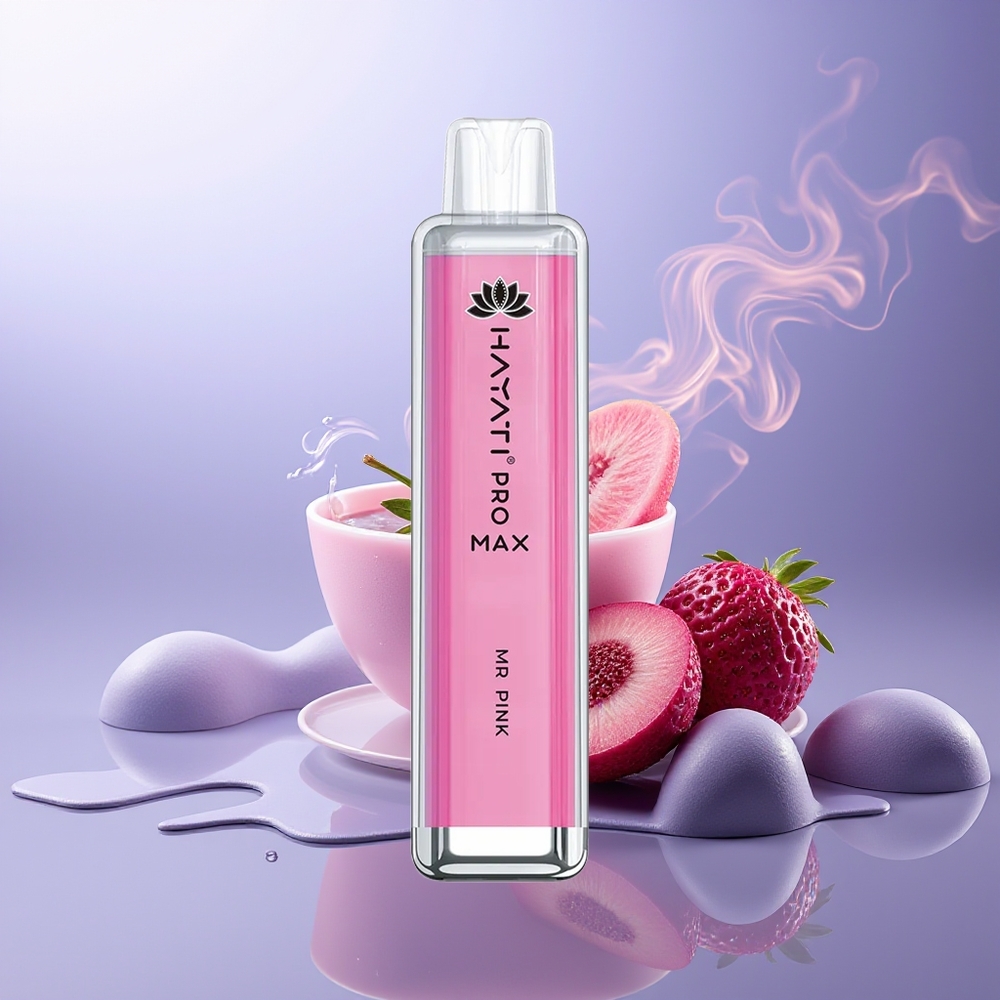 Hayati Pro Max 4000 Puffs Vape Desechable Señor Rosa 5% Nicotina 1400mAh Recargable Dual 1.1 Ohm