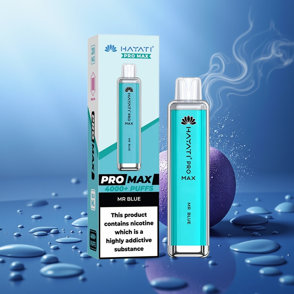 Hayati Pro Max 4000 Puffs Vape Recargable 5% Nicotina Mr Azul