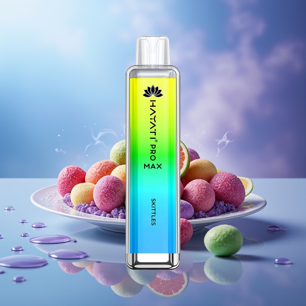 Hayati Pro Max 4000 Puffs Vape Skittles Recargable 5% Nicotina Dual 1.1 Ohm Mesh