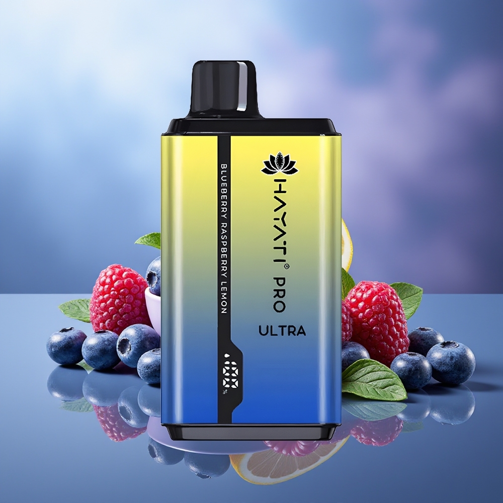 Hayati Pro Ultra 15000 Puffs Arándano Frambuesa Limón 2 12ml 2% 850mAh