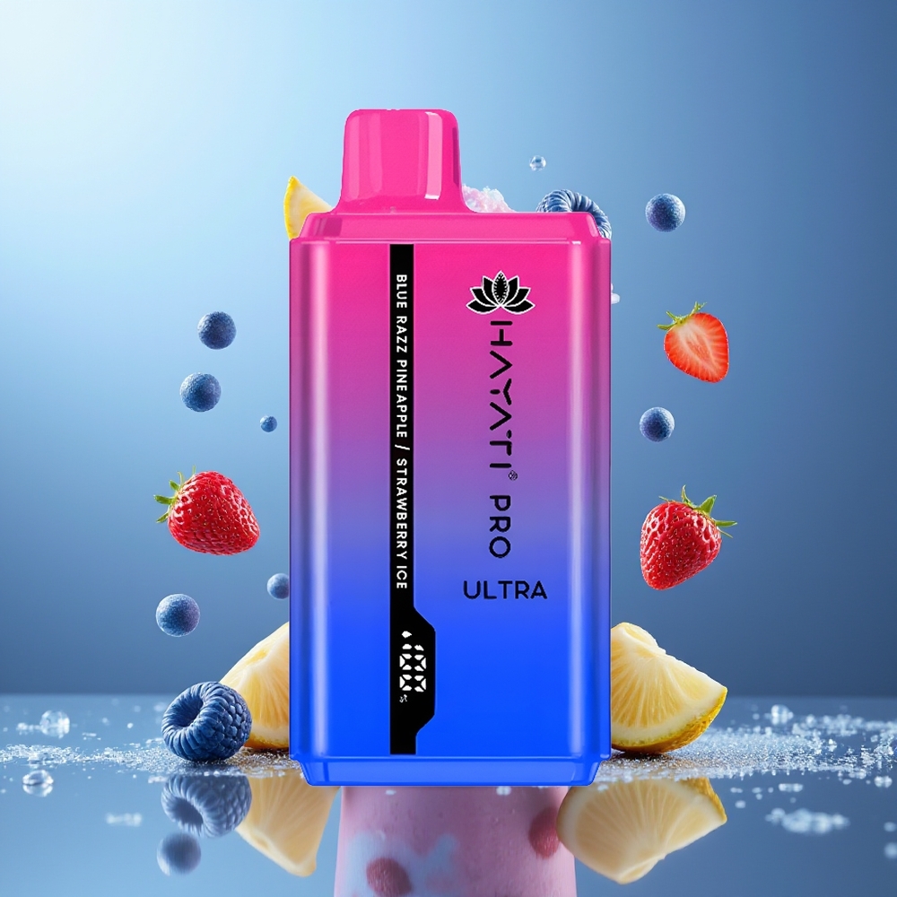 Hayati Pro Ultra 15000 Puffs Frambuesa Azul Piña Fresa Hielo 2 12ml 2% 850mAh