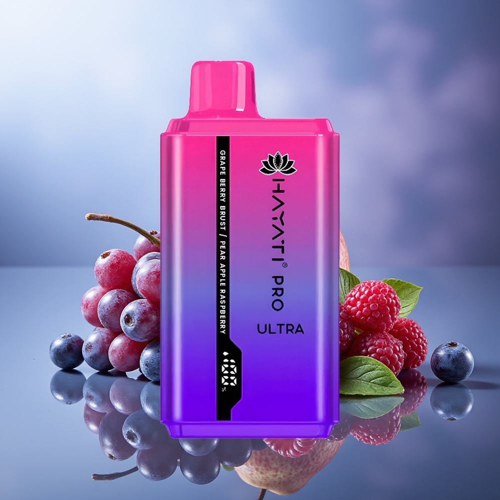 Hayati Pro Ultra 15000 Puffs Uva Baya Pera Manzana Frambuesa 850mAh 2 12ml 2%