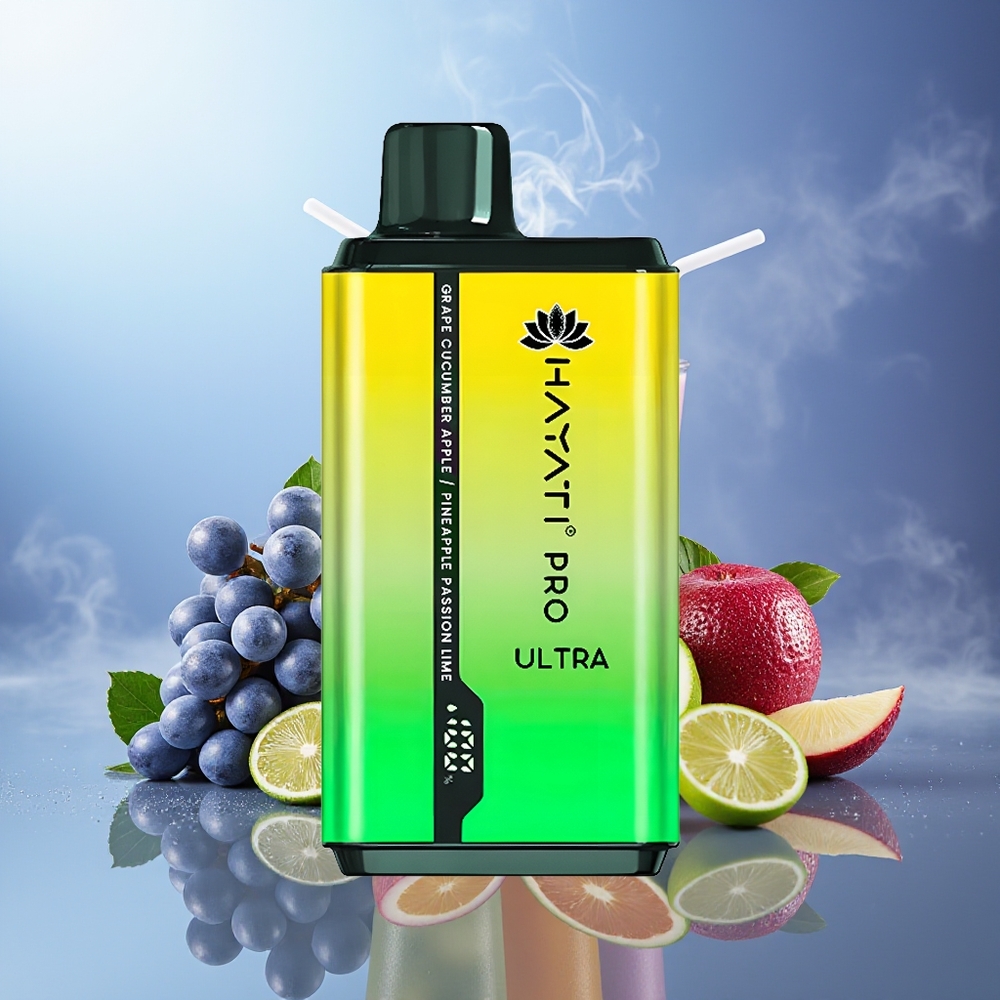 Hayati Pro Ultra 15000 Puffs Uva Pepino Manzana Piña Maracuyá Lim 850mAh 24ml 2%