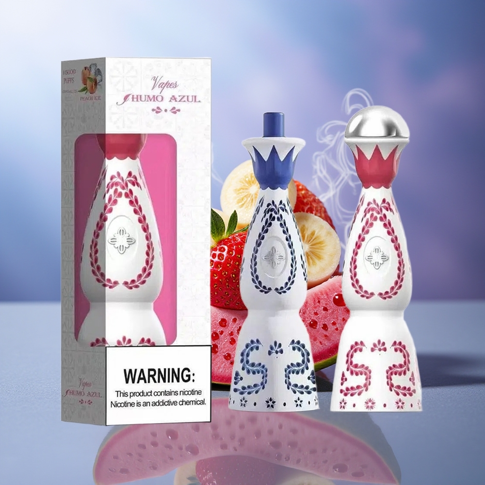 HUMO Azul 15000 Puffs Fresa Plátano Fruta del Dragón 5% Nicotina 20mL 500mAh
