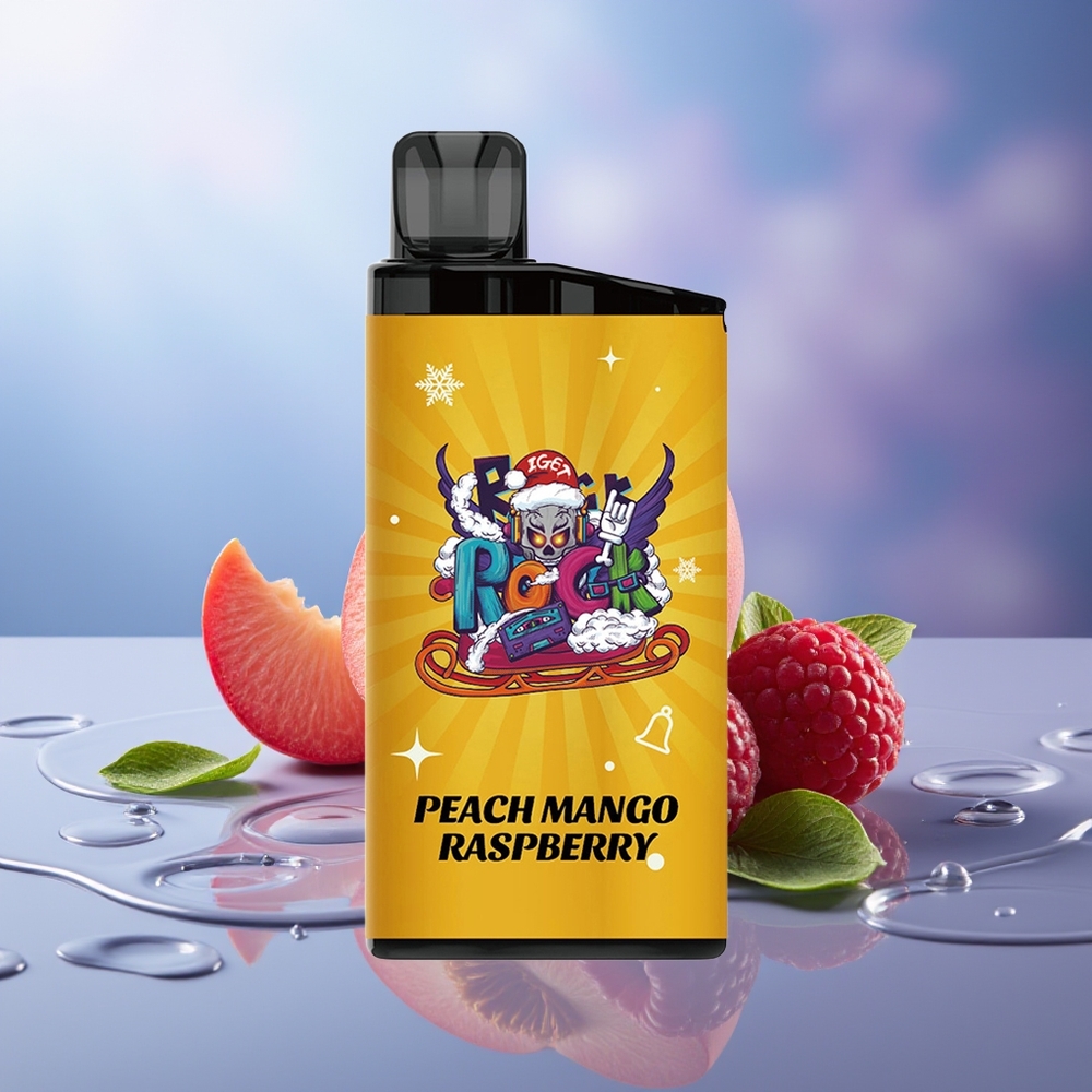 IGET Bar 3500 Puffs Vape Dispositivo Melocotón Mango Frambuesa 1.2 Ohm Mesh 1400 mAh PC+ALU