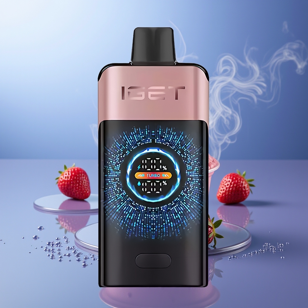 IGET ONE 12000 Puffs Chupa Chups Fresa Pantalla Grande a Color Batería 2700 mAh Modo Turbo 9000 Puffs