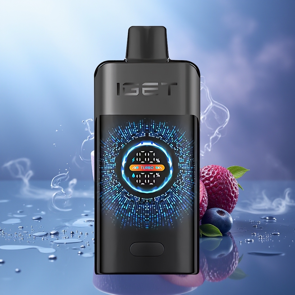 IGET ONE 12000 Puffs Selva Negra Gran Pantalla Curva de Color 2700 mAh Batería 0.6 ohm Doble Bobina en Malla