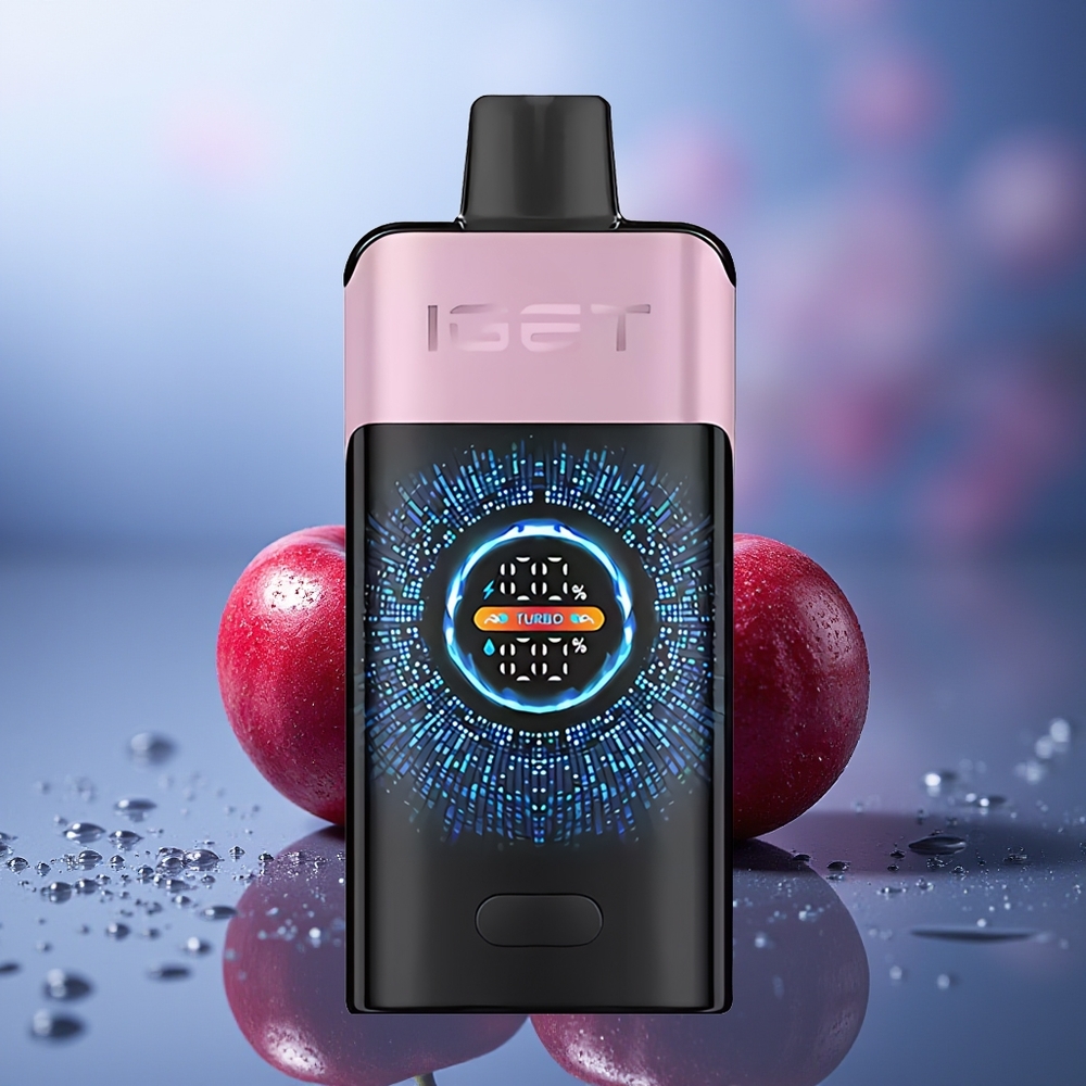 IGET ONE 12000 Puffs Vape Desechable Cereza Granada Pantalla Grande Curva Batería 2700 mAh