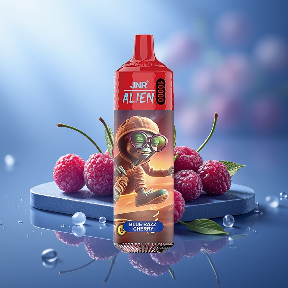 JNR Alien 10000 Puffs Blue Razz Cereza 850mAh RGB 1.2Ohm