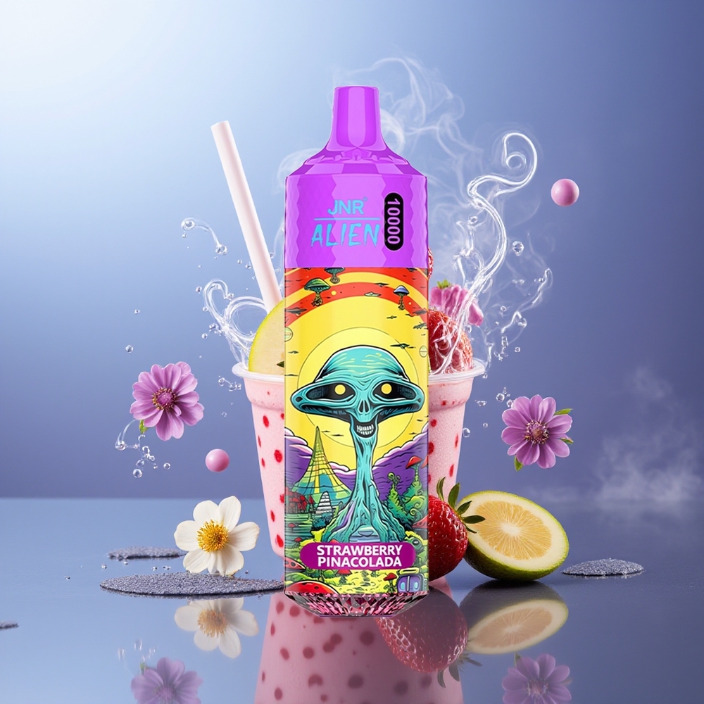 JNR Alien 10000 Puffs Fresa Piña Colada Batería 850mAh Tipo-C Luces LED