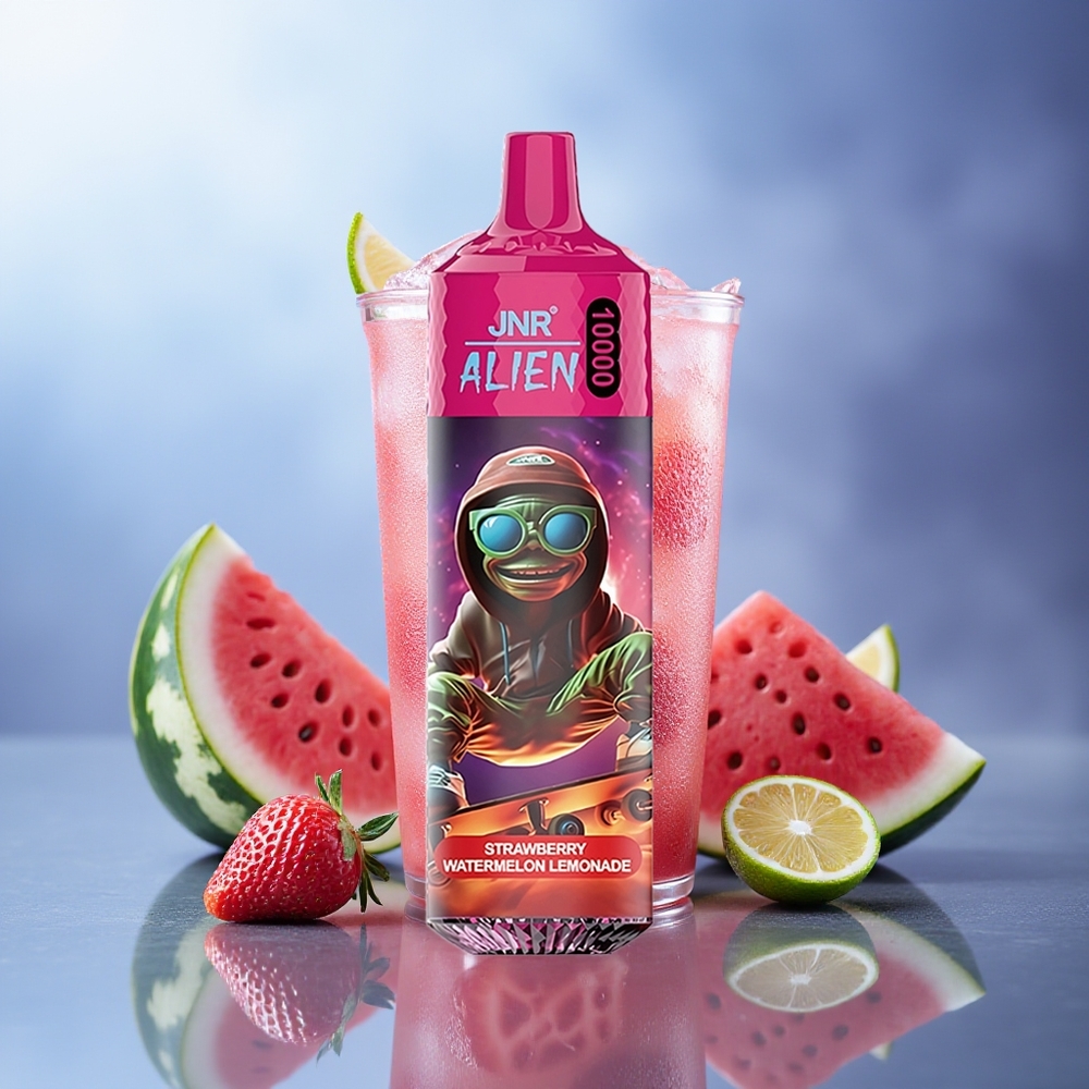 JNR Alien 10000 Puffs Fresa Sandía Limonada Batería 850mAh Carga Rápida Tipo-C LED RGB